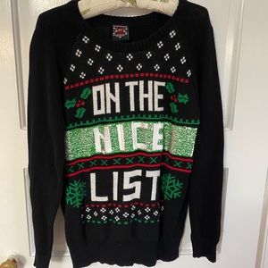 reversible sequin ugly Christmas sweater